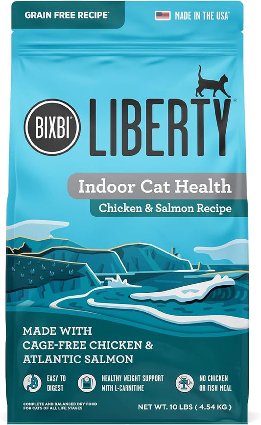 BIXBI Liberty Dry Food Indoor Cat Health Chicken & Salmon Recipe, 10lb
