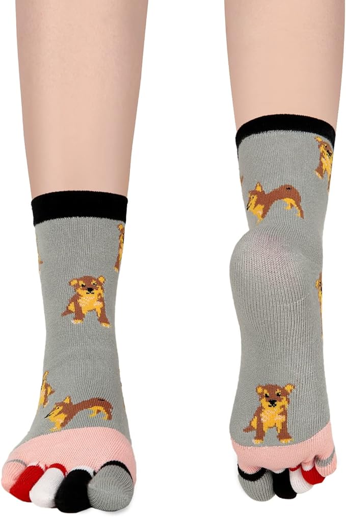 Benefeet Sox Funny Toe Socks Women Five Finger Socks Girls Cute Toe Seperated Cotton Socks Running Athletic Christmas Gifts
