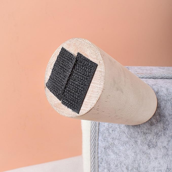 Cat Tunnel Bed tunnel chat bois Soft Com fortable Elevated Cat Tunnel Bed with Plush Cushion with Wooden Legs Pet Felt Tunnel Bed with Wooden Legs for Cat and Tunnels