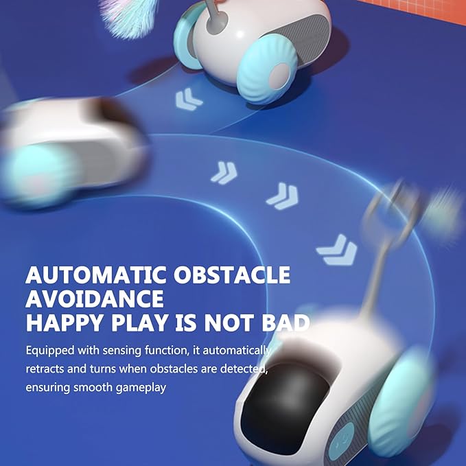 S SUNSBELL Cat Toys for Indoor,Turbo Tail Cat 3.0 Remote Control Mouse Cat Toy, Smart Interactive Cat Toy with Remote Control and 2-Speed Adjustment (Blue)