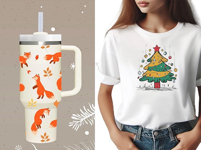 AMZUShome 40 OZ Fox Tumbler with Handle.Fox Tumblers.Fox Lover Tumbler Gift.Unique Birthday Christmas 40 OZ Fox Cup Gifts for Women.