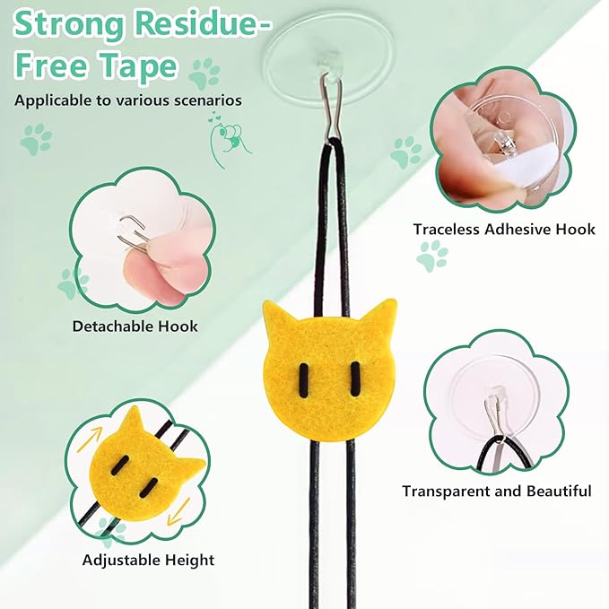 FYNIGO Self Play Cat Toys,2 Pack Door Hanging Cat Mouse Toy with Squeaky Sound,No Batteries Required,Interactive Cat Enrichment Toys for Bored Indoor Adult Cats,Cat Boredom Toys Mice with Feather Tail