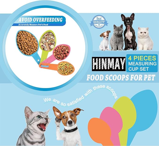 Pet Food Scoops Plastic Measuring Cups Set for Dog Cat and Bird Food (Random Color)
