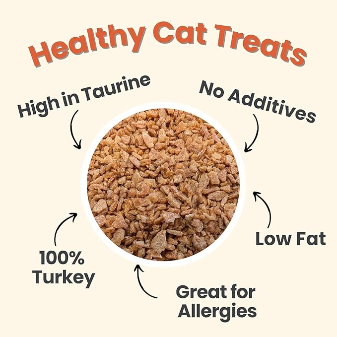 Farm To Pet Cat Treat Crumbles | Single Ingredient Turkey Cat Treats, Turkey Snacks - Healthy Cat Treats for Indoor Cats | Turkey Kitten Treats - Essential Cat Products (Mix with Wet or Dry Cat Food)