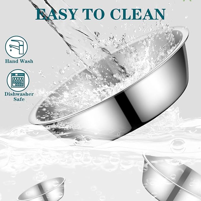 5Packs Cat-Bowls Cat Food Bowl - 6.1 Inch Stainless Steel Cat Food Bowl for Indoor Cats Shallow and Wide Cat Wet Food Bowl Pet Feeding Bowl Whisker Fatigue Relief Cat Bowl for Kitten Puppy Small Dog