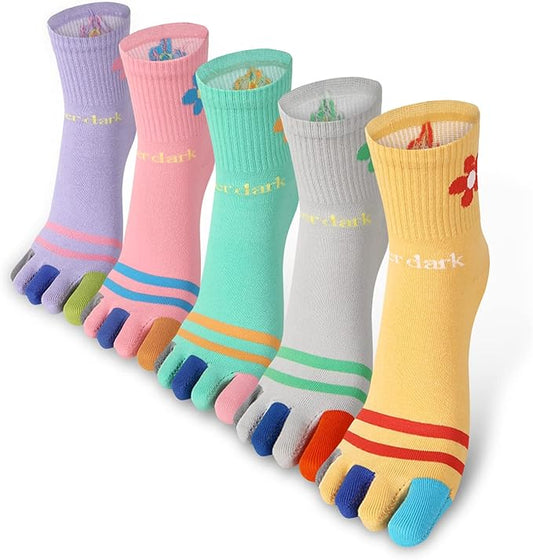 Benefeet Sox Funny Toe Socks Women Five Finger Socks Girls Cute Toe Seperated Cotton Socks Running Athletic Christmas Gifts