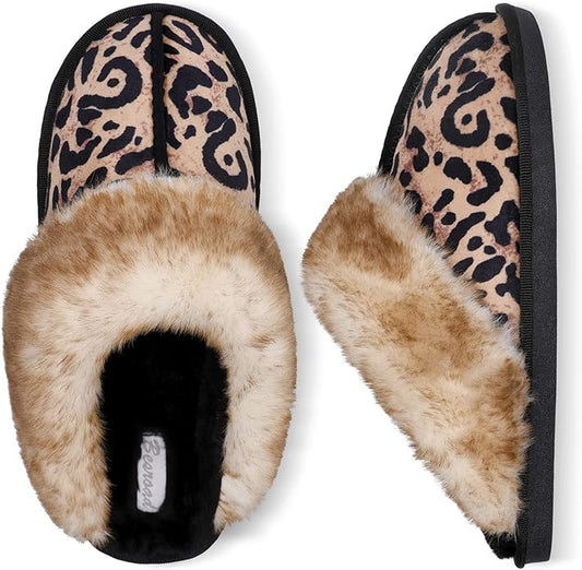 Besroad Winter Fuzzy House Slippers Sandals Plush Faux Fur Fluffy Flats Slippers Warm Slide Shoes for Women