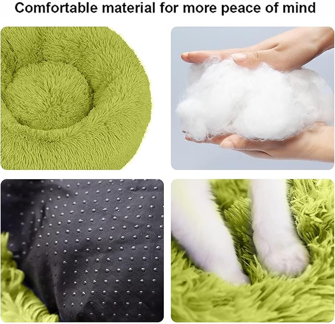Nisrada Cat Beds for Indoor Cats,20 Inch Dog Bed for Small Melium Large Dogs, Washable-Round Pet Bed for Puppy and Kitten with Slip-Resistant Bottom