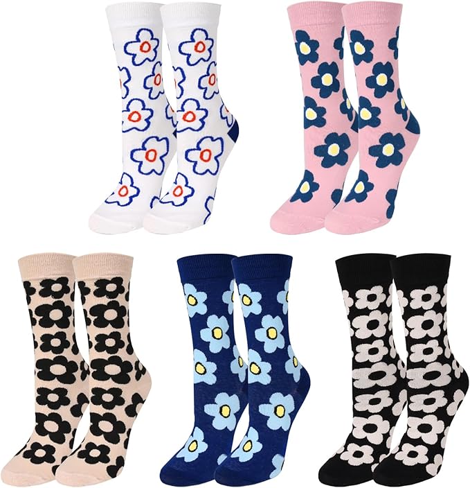 Benefeet Sox Womens Novelty Funny Crew Socks Girls Cute Animal Colorful Floral Patterned Silly Funky Casual Cotton Socks