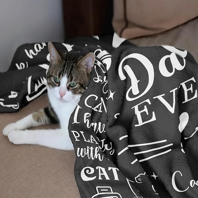 Mosslink Cat Dad Gifts for Men, Cat Lover Gifts for Men, Cat Gifts for Cat Lovers, Cat Themed Gifts for Men, Cat Daddy Gifts, Birthday for Cat Lover, Best Cat Dad Ever Blanket 60"x50"