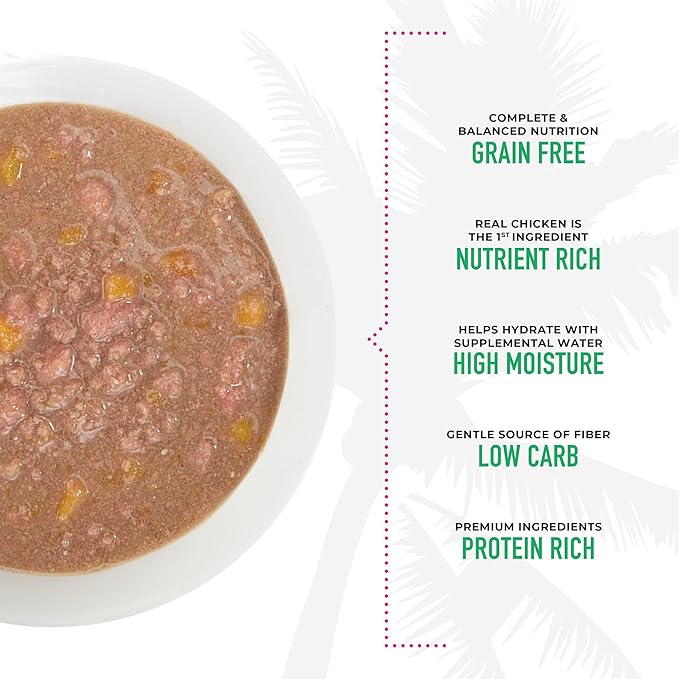 Tiki Cat Aloha Friends, Chicken, Pumpkin & Lamb, Grain-Free & High Moisture, Wet Cat Food for All Life Stages 2.5 oz. Pouch (Pack of 12)