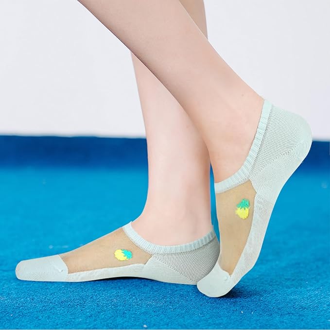 Benefeet Sox Sheer No Show Socks Women Girls Cute Thin Mesh Low Cut Liner Socks for Loafers Boat Shoes