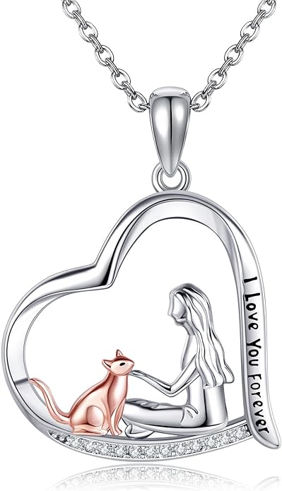 Animal and Human Necklace Sterling Silver 925 Cute Animal Necklaces Jewelry Gift For Women