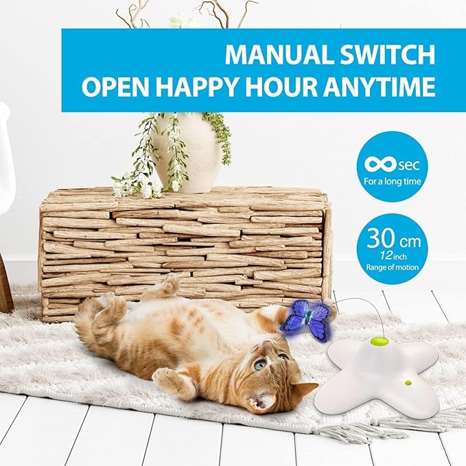 ALL FOR PAWS Cat Interactive Toys for Indoor Cats Kitten Wand Toy, Fluttering Butterfly, Cat Fun Playing Toys Kitten Toys (Flutter Bug)