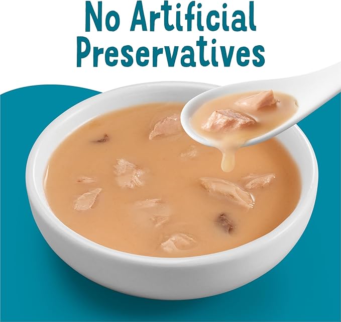 Purina Friskies Lickable Cat Food Toppers Bits ‘n Broth with Flaked Tuna in a Dreamy Broth - (Pack of 16) 1.2 oz. Pouches