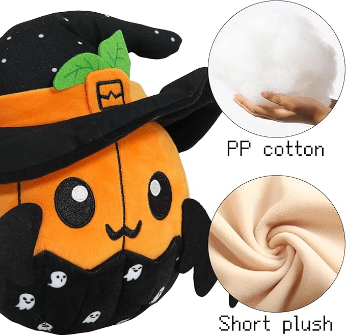 Halloween Plush Witch Dolls, Cute Pumpkin Witch Plushies - Stuffed Animal Pillow Toys for Boys & Girls, Birthday Gifts