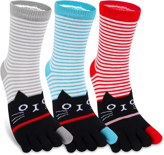 Benefeet Sox Funny Toe Socks Women Five Finger Socks Girls Cute Toe Seperated Cotton Socks Running Athletic Christmas Gifts