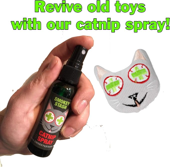 Smokey's Stash Catnip Filled Banana, Avocado, and Smokey Cat Toys with Sisal Mouse and Ball for Cats