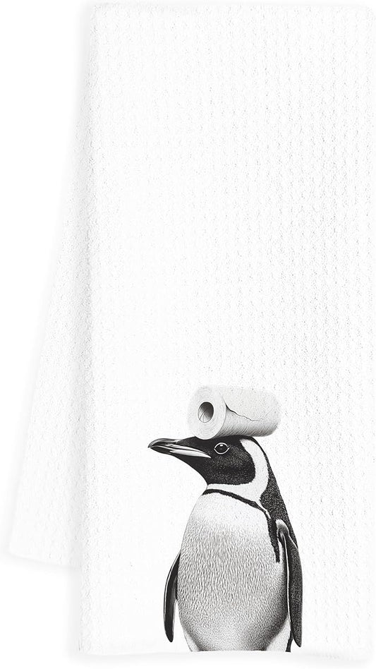 Penguin Hand Towels for Bathroom, Penguins Bathroom Hand Towels, Penguin Bathroom Decor, Funny Hand Towels, Penguin Gifts for Women Penguin Lovers, 16x24 Inch