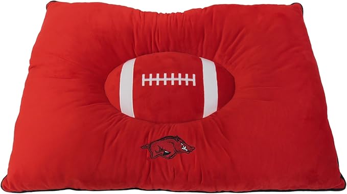 Pets First NCAA PET BED- Arkansas Razorbacks Soft & Cozy Plush Pillow Bed. - Sports Dog Bed. Cuddle, Warm Collegiate Mattress Bed for Cats & Dogs