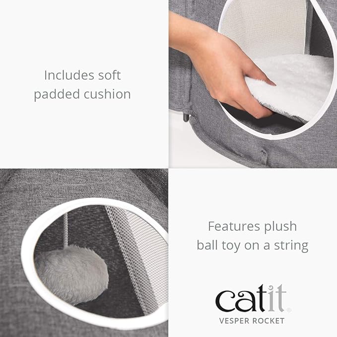 Catit Vesper Rocket Cat Tower, Grey, 42002, Blue