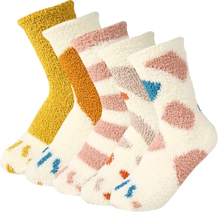 Benefeet Sox Cute Animal Fuzzy Socks for Women Girls Funny 3D Animal Cozy Socks Fluffy Slipper Socks Plush Comfy Soft Socks