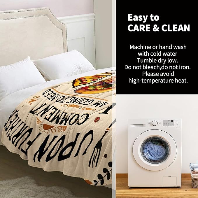 Pizza Blanket Gifts for Women Girls Mom Wife Birthday Christmas Valentines Present Food Print Theme Decor Home Bedroom Living Room Sofa Couch Kid Adult Teen Soft Cozy Plush Fuzzy Flannel Throw 60"x50"