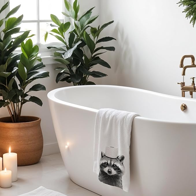Raccoon Gifts: Decorative Hand Towels, Kids' Bathroom Decor, 16x24 Inch