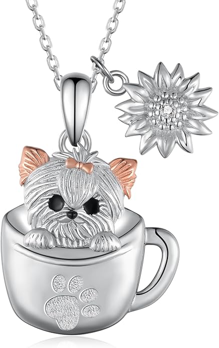 Black Cat/Pug/Boston Terrier/Capybara/Yorkie/Beagle/Maltese/Corgi Necklace 925 Sterling Silver Cute Animal Jewelry for Women