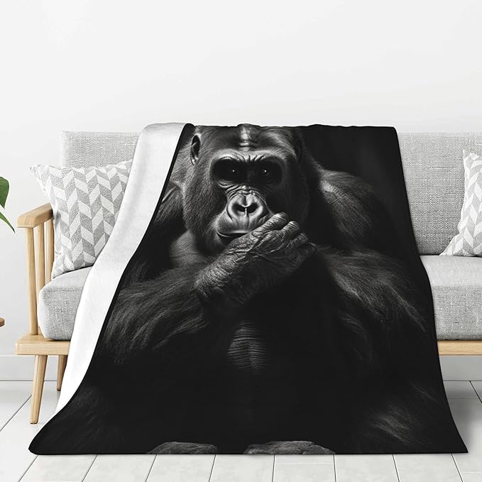 Chimpanzees Animal Soft Throw Blanket Flannel Fleece Blankets Warm Cozy Lightweight Fuzzy Blanket for Bed Sofa Couch Home Decor 80"X60"