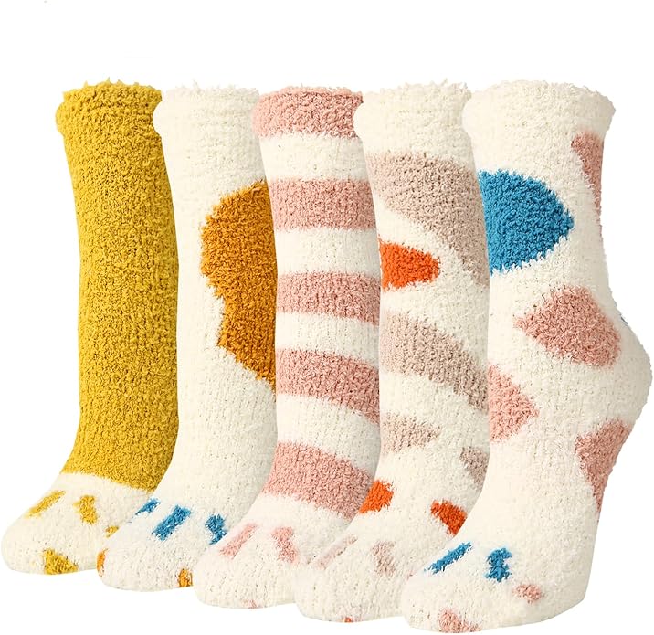 Benefeet Sox Cute Animal Fuzzy Socks for Women Girls Funny 3D Animal Cozy Socks Fluffy Slipper Socks Plush Comfy Soft Socks
