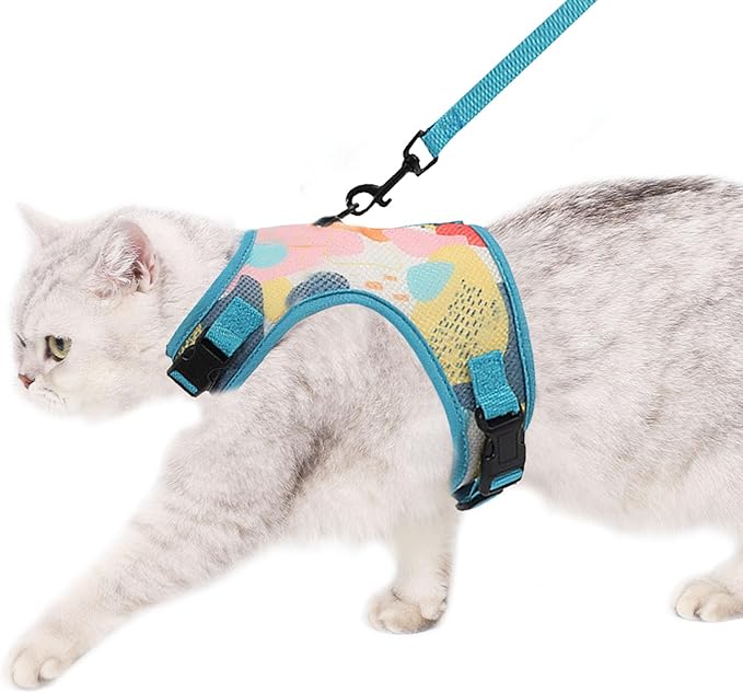 Cat Harness and Leash Escape Proof Cat Leash for Walking Travel Kitten Harness Service Cat Vest Medium
