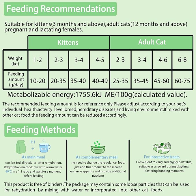 Bintangor Freeze Dried Cat Treats; Dry Cat Food Premium, Healthy, High Protein Instinct Cat Food- Duck Flavor, 200g Bag