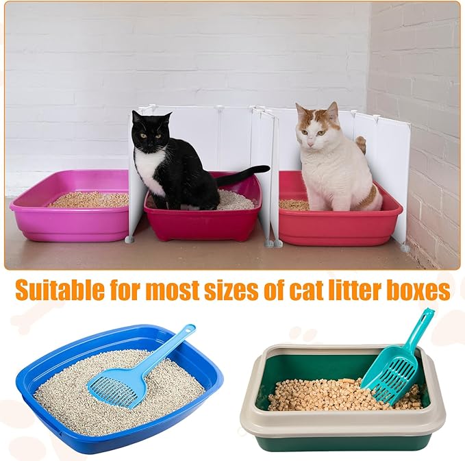 Barydat 3 Set Cat Litter Box Enclosure Splash Guard Extra Large 27.6 x 20.5 Inch Pet Litter Pan Pee Shields Easy Clean High Wall Litter Box Enclosure for Cat Litter Box Stainless Steel Litter Box