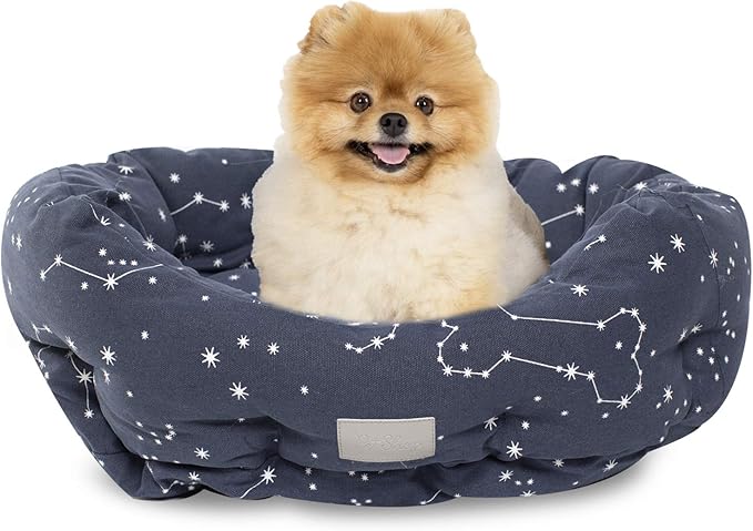 Fringe Studio Pet Bed, Celestial Round Cuddler, 20 x 19 x 8 inches (203002), Small