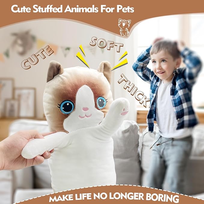 Long Cat Plush Pillow, 27.6in Cute White Cat Plushie Stuffed Animals Body Pillow, Kawaii Kitten Soft Plushie Doll Toy Birthday Gift for Kids Girlfriend