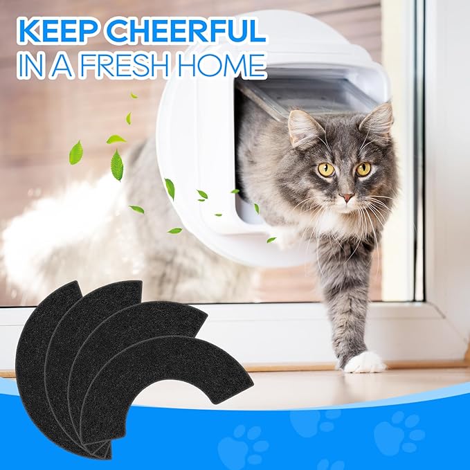 8-Pack Carbon Filters for Litter-Robot 4, Activated Carbon Litter Box Filter Compatible with Litter-Robot 4 Self Cleaning Cat Litter Box Filters Replacement Charcoal Accessories