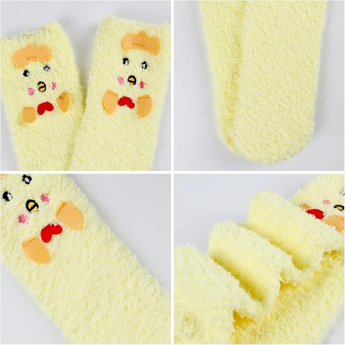 Benefeet Sox Cute Fuzzy Socks for Women Girls Fluffy Warm Cozy Novelty Slipper Socks Funny Animal Plush Sleeping Socks