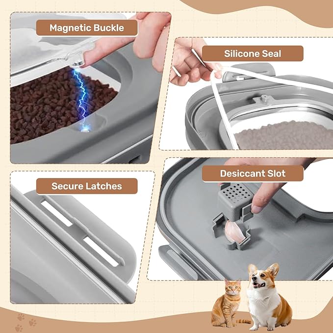 Dog Food Storage Container 2pack*20LB,Collapsible Dog Food Container with Travel Silicone Bowl and Scoop for Dog/Cat/Bird Food/Cat litter,Keep Dry Food Fresh,Easy to Move.