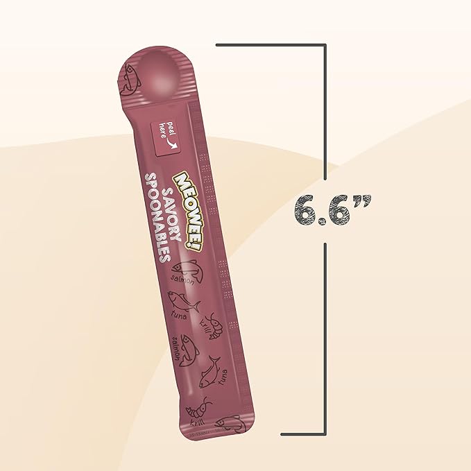 Savory Spoonables with Real Salmon, Tuna and Krill for Cats, 4 Count, Treat Your Cat to Triple Flavor Squeezable Lickable Wet Treats with Built-in Spoon for Less Mess