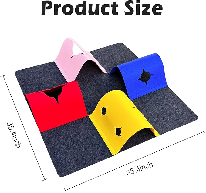 Cat Play Mat, Collapsible Cat Activity Mat with Cat Cave and Cat Tunnel, Fun Tunnel Cat Carpet, and Stimulating Cat Toys, The Perfect Combination of Entertainment and Rest