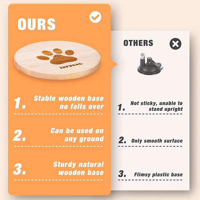 JXFUKAL Interactive cat Toy, Automatic Cat Wand Toy with Stable Wooden Base, 2 PCS Detachable Cat Teaser, 5PCS Refills Replacement & Hanging Cat Toy, Kitty Kitten Toys Cat Feather Spring String Toy