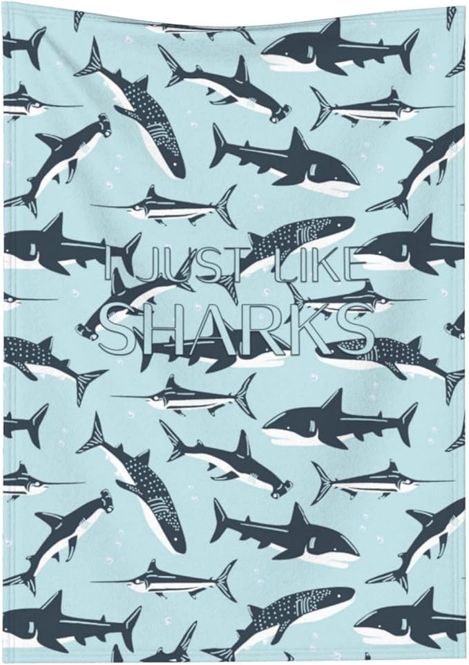 Cozy Shark Blanket Kids, Ocean Animal Printed Blankets for Little Boys Girls, Throw Blanket for Little Dogs Cats, for Shark Lovers, Shark Themed Gifts, 30x40 inch