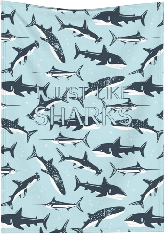 Cozy Shark Blanket Kids, Ocean Animal Printed Blankets for Little Boys Girls, Throw Blanket for Little Dogs Cats, for Shark Lovers, Shark Themed Gifts, 30x40 inch