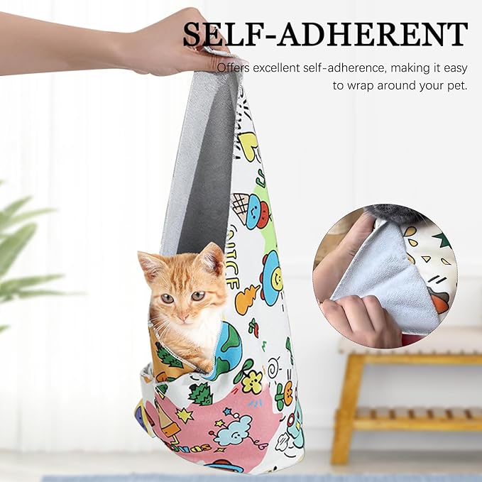 AGLOO Cat Grooming Wrap Cat Magic Mat - Self-Adherent, Anti-Scratch, Kittens Calming Wrap Restraint for Nail Clipping,Bathing (45 * 45cm)