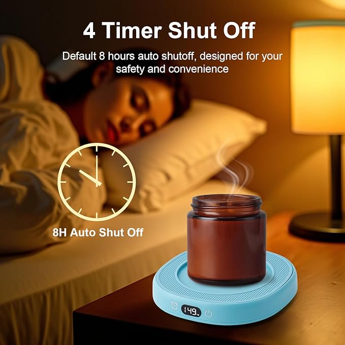 Bsigo Coffee Mug Warmer & Cute Cat Mug Set, Beverage Cup Warmer for Desk Home Office, Coffee Warmer for Cocoa Milk Tea Water, Candle Warmer with Three Temperature Up to 149℉/ 65℃, 8 Hour Auto Shut Off