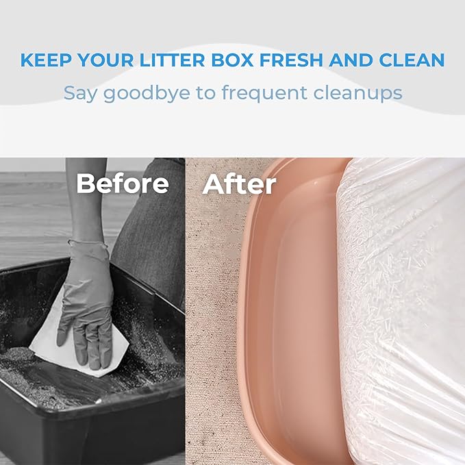 20 Pack Cat Litter Bags with Drawstring, Heavy Duty Cat Litter Box Liners Compatible with Litter-Robot 3/4 Waste Bags Replacement