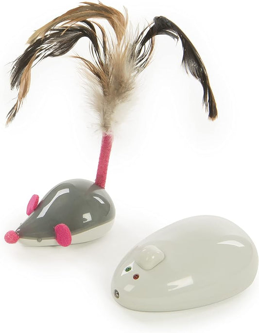 Petlinks Cheese Chaser Electronic Motion Remote Controlled Cat Toy, Battery Powered - Gray/White, One Size