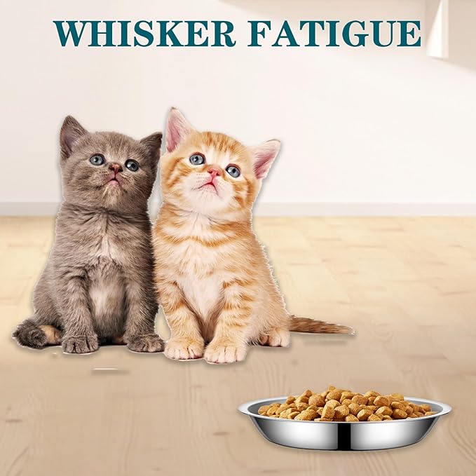 5Packs Cat-Bowls Cat Food Bowl - 6.1 Inch Stainless Steel Cat Food Bowl for Indoor Cats Shallow and Wide Cat Wet Food Bowl Pet Feeding Bowl Whisker Fatigue Relief Cat Bowl for Kitten Puppy Small Dog