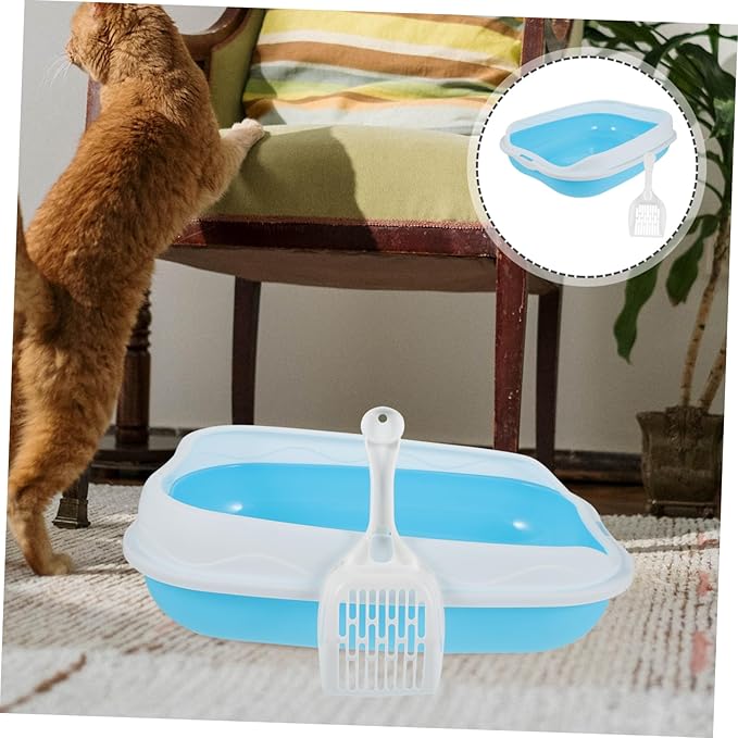 1 Set Cat Litter Box Portable Potty Travel Potty Puppy Litter Box -Splash Litter Box Open Type Litter Box Cat Litter Tray with Scoop Cat Supply Decorative Litter Boxes for Cats